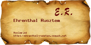Ehrenthal Rusztem névjegykártya